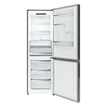 Bolero CoolMarket Combi 322i Black Glass E Cecotec - Frigorífico Combi Cristal Negro, 322L, Ancho 59,5cm, Alto 185,5cm, Total NoFrost, Multi Airflow, HumidityFlex HUB y Puerta Reversible - Iluminación LED y Display Interior