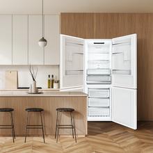 Bolero CoolMarket Combi 356i White E Réfrigérateur Combi blanc, 356 L, largeur 59,5 cm, hauteur 200 cm, Total NoFrost, Multi Airflow, congélation rapide, FreshnessFlex HUB, HumidityFlex HUB et porte réversible - Éclairage LED et affichage intérieur