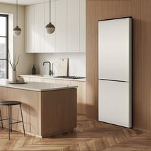 Bolero CoolMarket Combi 356i White E Réfrigérateur Combi blanc, 356 L, largeur 59,5 cm, hauteur 200 cm, Total NoFrost, Multi Airflow, congélation rapide, FreshnessFlex HUB, HumidityFlex HUB et porte réversible - Éclairage LED et affichage intérieur