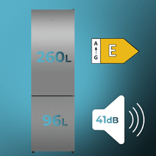 Bolero CoolMarket Combi 356i Inox E Cecotec Bolero CoolMarket Combi 356i Inox E - Frigorífico Combi Acero Inoxidable, 356L, Ancho 59,5cm, Alto 200cm, Total NoFrost, Multi Airflow, Fast Freezing, FreshnessFlex HUB, HumidityFlex HUB y Puerta Reversible - Iluminación LED y Display Interior