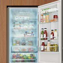 Bolero CoolMarket Combi 356i Inox E Cecotec Bolero CoolMarket Combi 356i Inox E - Frigorífico Combi Acero Inoxidable, 356L, Ancho 59,5cm, Alto 200cm, Total NoFrost, Multi Airflow, Fast Freezing, FreshnessFlex HUB, HumidityFlex HUB y Puerta Reversible - Iluminación LED y Display Interior