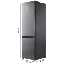Bolero CoolMarket Combi 405 WL Elite Graphite Stone D - Frigorífico Combi Graphite Stone con interior Elite Grey y MAX INSIDE, MetalFlex Cooling, Fresh Flex, Elite Grey, ADF+ Antiolores, Display Full Color, Total NoFrost, Puerta Reversible, Compresor Inverter Plus, Ultra Silencioso 37dB, Modo ECO, Ultra Fast Freezing, Fast Cooling, Clase Energética D