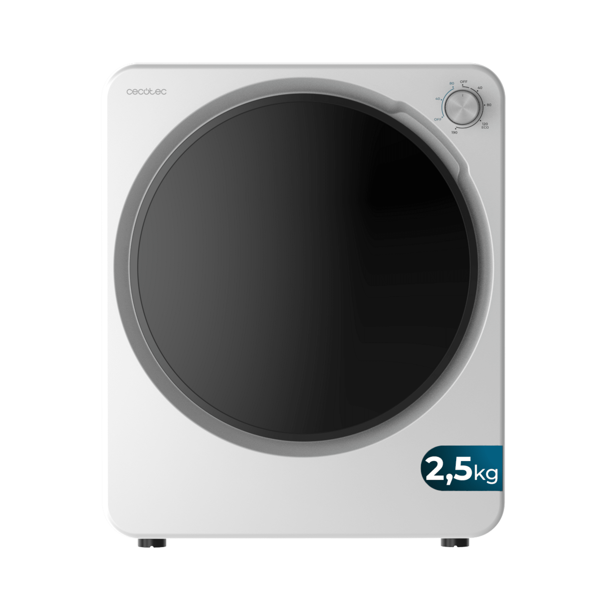 Bolero DressCode Dry 3150V Secadora compacta de evacuação branca de 2,5 kg com 950 W, com 4 programas de calor e 2 de frio, programa ECO, controlo intuitivo por botão rotativo, secagem rápida e eficiente, ideal para espaços pequenos