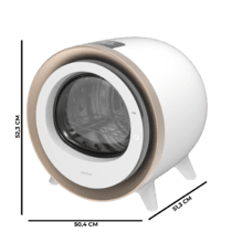 Bolero DressCode Dry 3500V Gold Secadora compacta de evacuación de 3 kg, color blanco con oro cromado, secado automático inteligente y Control Touch, función UV Care, tambor inox con giro bidireccional y sistema anti-arrugas, Dry Shoe Rack y Delay Start