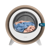 Bolero DressCode Dry 3500V Gold Secadora compacta de evacuación de 3 kg, color blanco con oro cromado, secado automático inteligente y Control Touch, función UV Care, tambor inox con giro bidireccional y sistema anti-arrugas, Dry Shoe Rack y Delay Start