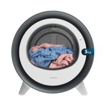 Bolero DressCode Dry 3500V Silver Secadora compacta de evacuación de 3 kg, color blanco con gris  cromado, secado automático inteligente y Control Touch, función UV Care, tambor inox con giro bidireccional y sistema anti-arrugas, Dry Shoe Rack y Delay Start