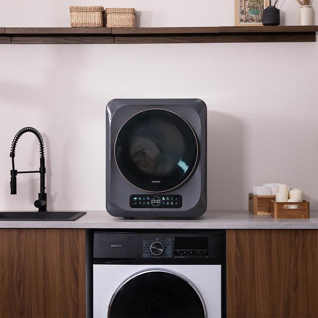 Bolero DressCode Dry 3400V Dark Secadora compacta de evacua��o de 3 kg de capacidade, ecr� FullColor, 8 programas, secagem autom�tica inteligente, tambor Inox com rota��o bidirecional, fun��o UV Care, Dry Shoe Pro, fun��o anti-rugas, Delay Start, KidLock e instala��o flex�vel.