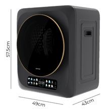 Bolero DressCode Dry 3400V Dark Secadora compacta de evacuación de 3 kg dark de capacidad, pantalla FullColor, 8 programas, secado automático inteligente, tambor Inox con giro bidireccional, función UV Care, Dry Shoe Pro, función antiarrugas, Delay Start, KidLock e instalación flexible.