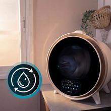 Bolero DressCode Dry 3600V Gold Secadora compacta de evacuación blanca de 3 kg de capacidad, detalle oro cromado, pantalla con iconos a color, 12 programas, secado automático, función vapor y UV Care, tambor Inox con giro bidireccional y sistema antiarrugas Anti-Wrinkle Motion, accesorio para zapatos y funciones Delay Start, KidLock, Modo Refresh.