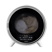 Bolero DressCode Dry 3600V Silver Secadora compacta de evacuación blanca de 3 kg de capacidad, detalle gris cromado, pantalla con iconos a color, 12 programas, secado automático, función vapor y UV Care, tambor Inox con giro bidireccional y sistema antiarrugas Anti-Wrinkle Motion, accesorio para zapatos y funciones Delay Start, KidLock, Modo Refresh.