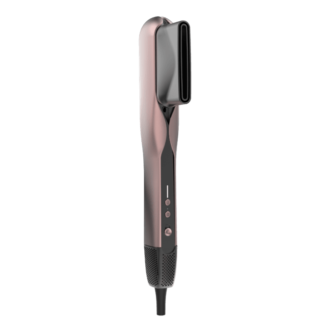 Vista frontal de la Plancha CECOTEC AirLisse 2in1 ForceDry Black con cabezal concentrador