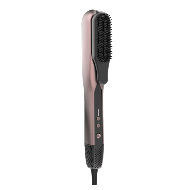 AirLisse 2in1 ForceDry Black Plancha de aire con flujo potente de 19,7 m/s, cabezales imantados, para todo tipo de cabellos, función plasma, motor brushless, 4 temperaturas y 2 velocidades de aire.
