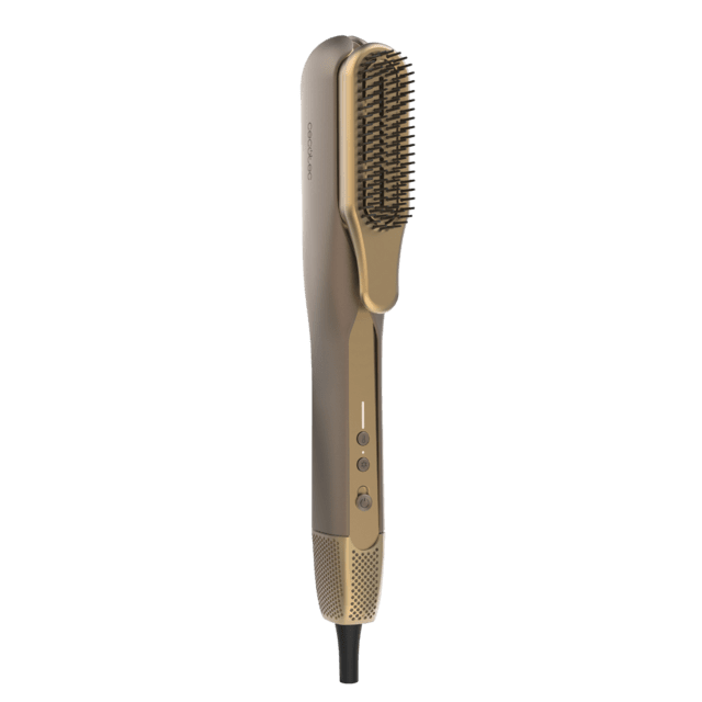 AirLisse 2in1 ForceDry Champagne Plancha de aire con flujo de aire potente 19,7 l/s, cabezales imantados, para todo tipo de cabellos, función plasma, motor brushless, 4 temperaturas y 2 velocidades de aire.