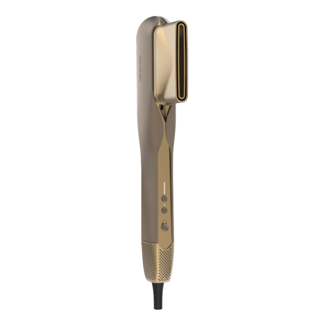 AirLisse 2in1 ForceDry Champagne Plancha de aire con flujo de aire potente 19,7 l/s, cabezales imantados, para todo tipo de cabellos, función plasma, motor brushless, 4 temperaturas y 2 velocidades de aire.