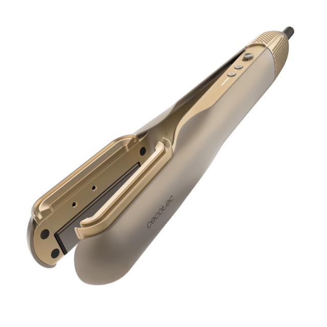 AirLisse 2in1 ForceDry Champagne Plancha de aire con flujo de aire potente 19,7 l/s, cabezales imantados, para todo tipo de cabellos, función plasma, motor brushless, 4 temperaturas y 2 velocidades de aire.