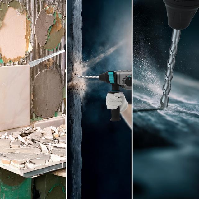 PowerForce 8000 ShockAbsorber Killer Marteau perforateur SDS Plus avec batterie NEX21. Moteur sans balais (Brushless). Force de frappe de 3 J. 3 en 1. Shock Absorber. Vitesse réglable. Adaptateur pour forets conventionnels. Mallette, forets et burins inclus.