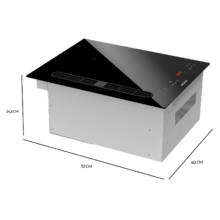 Bolero Squad IH 2200 FullFlex Placa de inducción compacta de 1 zona FullFlex con campana extractora integrada, potencia máx. de 3500W, 9 niveles de potencia con Booster, Stop&Go, Succión 500m3/h, 4 velocidades con Función Booster, Touch Control.