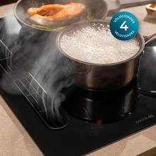 Bolero Squad IH 2200 FullFlex ShieldGlassPlaque à induction compacte 1 foyer FullFlex avec hotte aspirante intégrée, finition ShieldGlass, puissance maximale de 3500 W, 9 niveaux de puissance avec Booster, Stop&Go, aspiration de 500 m3/h, 4 vitesses avec fonction Booster, Touch Control.