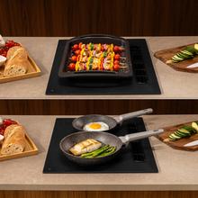 Bolero Squad IH 2200 FullFlex ShieldGlass Placa de inducción compacta de 1 zona FullFlex con campana extractora integrada, acabado ShieldGlass, potencia máx. de 3500W, 9 niveles de potencia con Booster, Stop&Go, Succión 500m3/h, 4 velocidades con Función Booster, Touch Control.