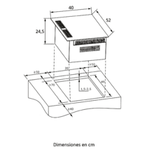 Bolero Squad IH 2200 FullFlex ShieldGlass Placa de indução compacta de 1 zona FullFlex com exaustor integrado, acabamento ShieldGlass, potência máxima 3500W, 9 níveis de potência com Booster, Stop&Go, aspiração 500m3/h, 4 velocidades com função Booster, Touch Control.