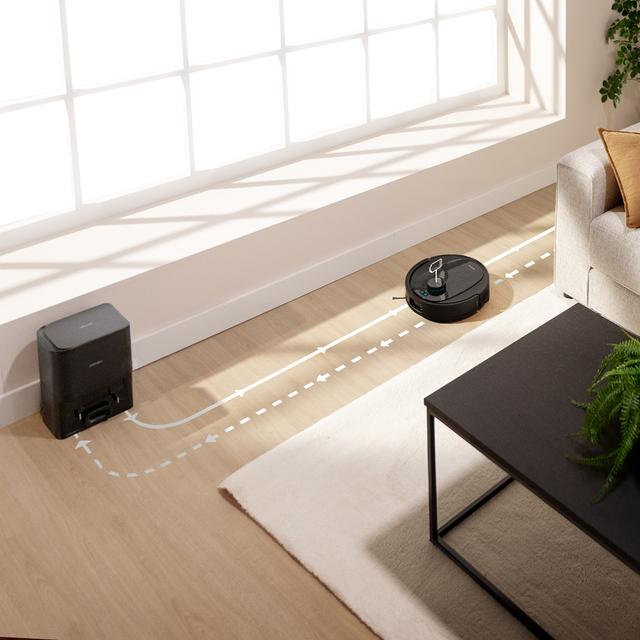 Conga Y80 One Robot aspirador con IA Laser Eye y navegación láser inteligente. Aspira, barre, friega y pasa la mopa con 13000 Pa y cepillo antienredos. Autonomía hasta 220 m² y base de vaciado automático