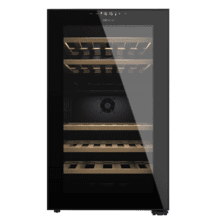 Bolero GrandSommelier Duo 52000 Black Vinoteca libre instalación con cristal negro, Doble zona temperatura 5ºC a 20ºC, Capacidad 52 Botellas, Dimensiones 84x59,5cm, Iluminación LED, Compresor integrado, Display LED Interior, Funcionamiento silencioso, 5 Estantes madera.
