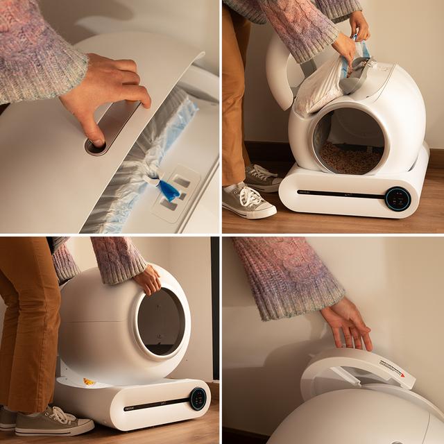 Arenero automático Pumba 8500 CleanKitty Smart Arenero con autolimpieza, triple sistema de desodorización, control por wifi y pantalla, silencioso y seguro con sensor de infrarrojos.