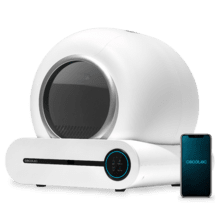 Arenero automático Pumba 8500 CleanKitty Smart Arenero con autolimpieza, triple sistema de desodorización, control por wifi y pantalla, silencioso y seguro con sensor de infrarrojos.