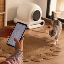 Arenero automático Pumba 8500 CleanKitty Smart Arenero con autolimpieza, triple sistema de desodorización, control por wifi y pantalla, silencioso y seguro con sensor de infrarrojos.