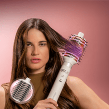 CeramicCare 8in1 AirGlisse Gyro Champagne Moldeador de pelo con 8 cabezales para alisar, moldear y rizar tu cabello, motor brushless, función rotativa y revestimiento de cerámica y queratina