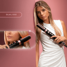 CeramicCare 8in1 AirGlisse Gyro Champagne Moldeador de pelo con 8 cabezales para alisar, moldear y rizar tu cabello, motor brushless, función rotativa y revestimiento de cerámica y queratina