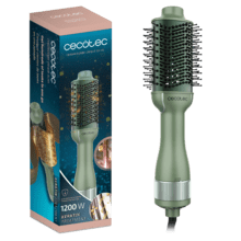 CeramicCare Unique Olive Cepillo de aire voluminizador con revestimiento cerámico con queratina y aceite de argán, con potencia de 1200W y 3 modos