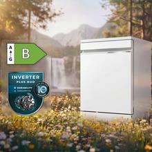 Bolero Aguazero 7000 Matt White Glass Connected Lavavajillas cristal blanco mate de 60 cm, 16 servicios, clase B, motor Inverter Plus Duo, 10 programas, Smart Voice Control, Smart Knock Dual Control, WiFi, Smart Wash, Steam Wash, Extra Hygiene, AutoClean, luz interior y luz ambiente exterior, funciones de secado O2Dry, Dual Turbo Dry+, Super Dry, tecnología brazo aspersor Splash 360, Save+, Half Load, Silent Wash, Delay Start, Extra Rapid y bandeja para cubiertos