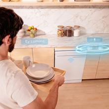 Bolero Aguazero 7000 Matt White Glass Connected Lavavajillas cristal blanco mate de 60 cm, 16 servicios, clase B, motor Inverter Plus Duo, 10 programas, Smart Voice Control, Smart Knock Dual Control, WiFi, Smart Wash, Steam Wash, Extra Hygiene, AutoClean, luz interior y luz ambiente exterior, funciones de secado O2Dry, Dual Turbo Dry+, Super Dry, tecnología brazo aspersor Splash 360, Save+, Half Load, Silent Wash, Delay Start, Extra Rapid y bandeja para cubiertos