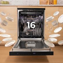 Bolero Aguazero 7000 Matt Black Glass Connected Lavavajillas cristal negro mate de 60 cm, 16 servicios, clase B, motor Inverter Plus Duo, 10 programas, Smart Voice Control, Smart Knock Dual Control, WiFi, Smart Wash, Steam Wash, Extra Hygiene, AutoClean, luz interior y luz ambiente exterior, funciones de secado O2Dry, Dual Turbo Dry+, Super Dry, tecnología brazo aspersor Splash 360, Save+, Half Load, Silent Wash, Delay Start, Extra Rapid y bandeja para cubiertos