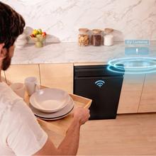 Bolero Aguazero 6750 Matt Black Glass Lave-vaisselle en verre noir mat de 60 cm, capacité pour 16 couverts, classe B, moteur Inverter Plus Duo, 10 programmes, Smart Voice Control, Smart Knock Dual Control, Wi-Fi, Smart Wash, Steam Wash, Extra Hygiene, AutoClean, lumière intérieure et lumière extérieure, fonctions de séchage O2Dry, Dual Turbo Dry+, Super Dry, technologie de bras de lavage Splash 360, Save+, Half Load, Silent Wash, Delay Start, Extra Rapid et tiroir à couverts.