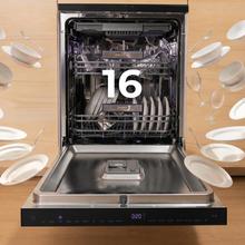 Bolero Aguazero 6750 Matt Black Glass Lave-vaisselle en verre noir mat de 60 cm, capacité pour 16 couverts, classe B, moteur Inverter Plus Duo, 10 programmes, Smart Voice Control, Smart Knock Dual Control, Wi-Fi, Smart Wash, Steam Wash, Extra Hygiene, AutoClean, lumière intérieure et lumière extérieure, fonctions de séchage O2Dry, Dual Turbo Dry+, Super Dry, technologie de bras de lavage Splash 360, Save+, Half Load, Silent Wash, Delay Start, Extra Rapid et tiroir à couverts.