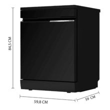 Bolero Aguazero 7000 Matt Black Glass Connected Lavavajillas cristal negro mate de 60 cm, 16 servicios, clase B, motor Inverter Plus Duo, 10 programas, Smart Voice Control, Smart Knock Dual Control, WiFi, Smart Wash, Steam Wash, Extra Hygiene, AutoClean, luz interior y luz ambiente exterior, funciones de secado O2Dry, Dual Turbo Dry+, Super Dry, tecnología brazo aspersor Splash 360, Save+, Half Load, Silent Wash, Delay Start, Extra Rapid y bandeja para cubiertos