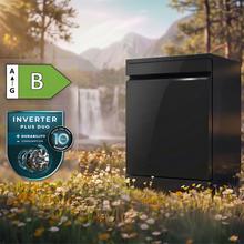 Bolero Aguazero 7000 Matt Black Glass Connected Lavavajillas cristal negro mate de 60 cm, 16 servicios, clase B, motor Inverter Plus Duo, 10 programas, Smart Voice Control, Smart Knock Dual Control, WiFi, Smart Wash, Steam Wash, Extra Hygiene, AutoClean, luz interior y luz ambiente exterior, funciones de secado O2Dry, Dual Turbo Dry+, Super Dry, tecnología brazo aspersor Splash 360, Save+, Half Load, Silent Wash, Delay Start, Extra Rapid y bandeja para cubiertos
