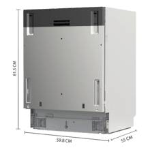 Bolero Aguazero 6280 Full-BI Lave-vaisselle encastrable de 60 cm, avec capacité pour 16 couverts, classe D, moteur Inverter Plus Duo, 6 programmes, panneau tactile, FloorView Light, Extra Hygiene, Super Dry, Save+, Silent Wash, Half Load, AutoClean, Extra Rapid, Delay Start, panier supérieur réglable et tiroir spécial pour couverts.