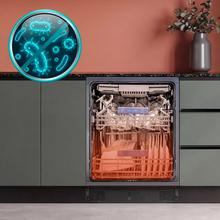 Bolero Aguazero 6280 Full-BI Lavastoviglie da incasso 60 cm, 16 coperti, classe D, motore Inverter Plus Duo, 6 programmi, pannello Touch, FloorView Light, Extra Hygiene, Super Dry, Save+, Silent Wash, Half Load, AutoClean, Extra Rapid, Delay Start, cestello superiore regolabile e cestello speciale per posate