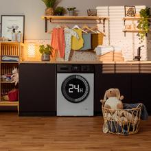 Bolero Dresscode 7411 Inverter Máquina de lavar roupa de carga frontal branca com capacidade para 7 kg e 1200 rpm, Classe A-10%, 16 programas, Motor Inverter Plus, SteamMax, Drum Clean, Allergy Care, Delay Start, Diamond Care, Stop&Go, programa ECO e KidLock