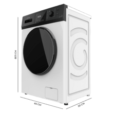 Bolero Dresscode 7411 Inverter Máquina de lavar roupa de carga frontal branca com capacidade para 7 kg e 1200 rpm, Classe A-10%, 16 programas, Motor Inverter Plus, SteamMax, Drum Clean, Allergy Care, Delay Start, Diamond Care, Stop&Go, programa ECO e KidLock