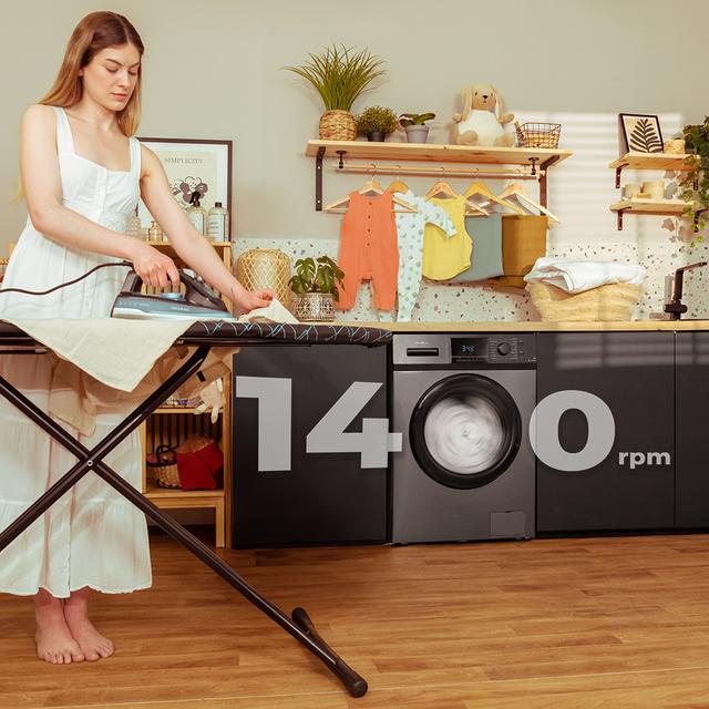 Bolero DressCode 9411 Inverter Steel Lavadora de carga frontal steel de 9 kg de capacidad y 1400 rpm, Clase A-10%, 16 programas, Motor Inverter Plus, SteamMax, Drum Clean, Allergy Care, Delay Start, Diamond Care, Stop&Go, programa ECO y KidLock