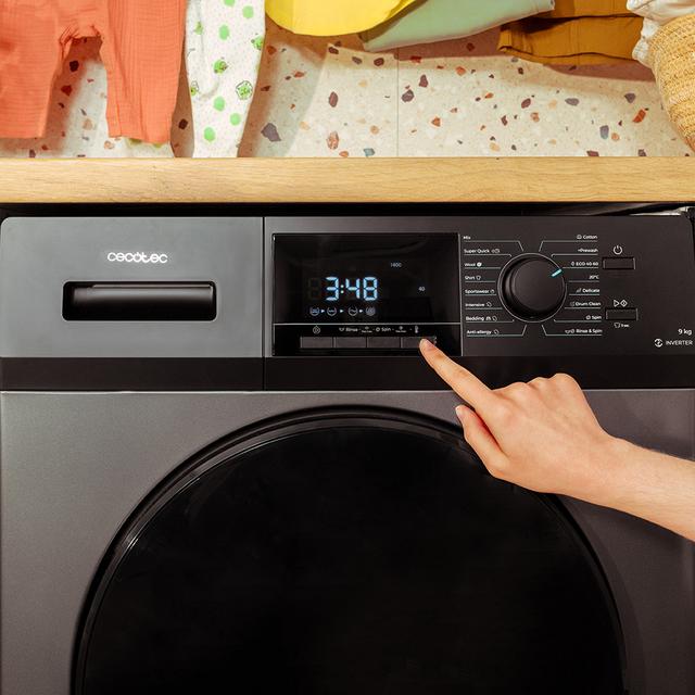 Bolero DressCode 9411 Inverter Steel Lavadora de carga frontal steel de 9 kg de capacidad y 1400 rpm, Clase A-10%, 16 programas, Motor Inverter Plus, SteamMax, Drum Clean, Allergy Care, Delay Start, Diamond Care, Stop&Go, programa ECO y KidLock