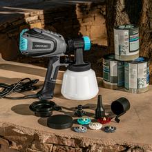 TotalPaint 750 Pistola de pintura con 700W de potencia. Control total del caudal hasta 1200ml/min. Incluye 5 boquillas. Contenedores de 1200ml.