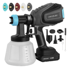 TotalPaint 4000 Liberty Pistolet à peinture avec batterie NEXUS de 21 V. Contrôle total du débit. Précision de 14 kPa. 4 buses incluses. Récipients de 1200 ml.