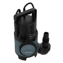 Neptunus 400 Dark Bomba de agua sucia 400W. Hasta 8.000l/h. Altura máxima de bombeo 5,5m y 7m de profundidad. Interruptor flotante. IPX8. Cable 10m y cuerda nylon de 8m.