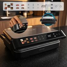 Rock'nGrill 2000 PerfectCook Parrilla eléctrica de 2000W con sonda de temperatura, placas extraíbles con revestimiento RockStone aptas para lavavajillas y apertura de hasta 105º.