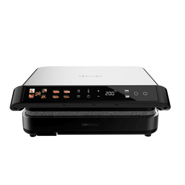 Rock'nGrill 2000 PerfectCook Griglia elettrica da 2000 W con sonda di temperatura, piastre rimovibili con rivestimento RockStone lavabili in lavastoviglie e apertura fino a 105º.